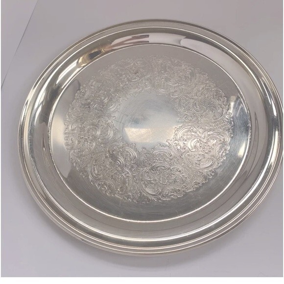Gorham Round YC427/1 Silver Original Plated Tray Platter Vintage Antique - Picture 1 of 8